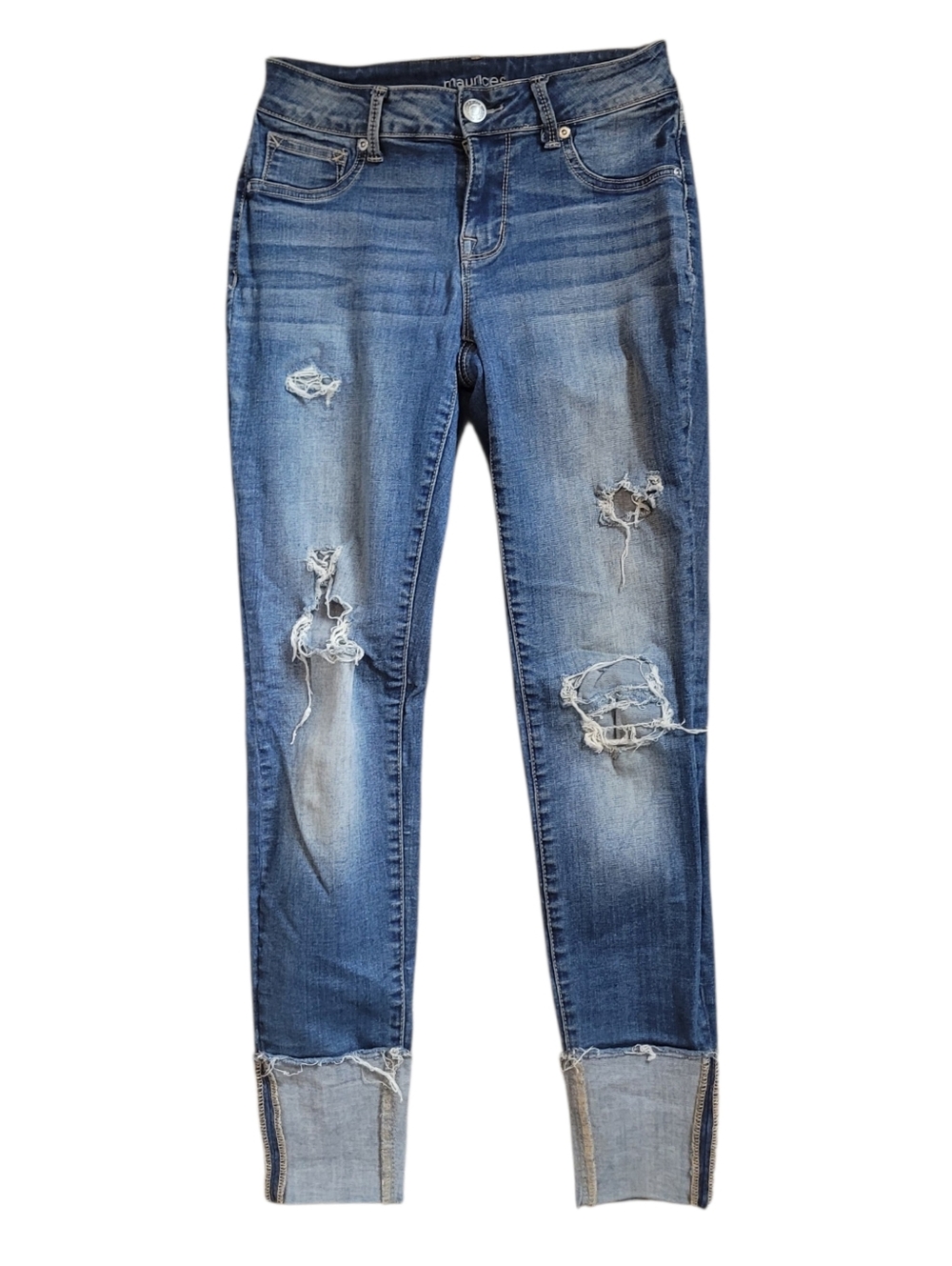 Maurices Womens Size XS Reg Cropped Distressed Ankle Jeans